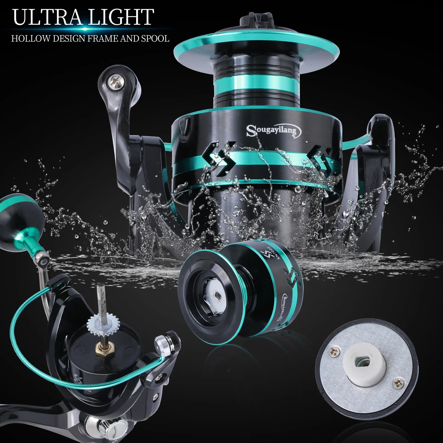 Carrete giratorio Sougayilang 10kg – Resistencia para agua salada y dulce - imagen 4
