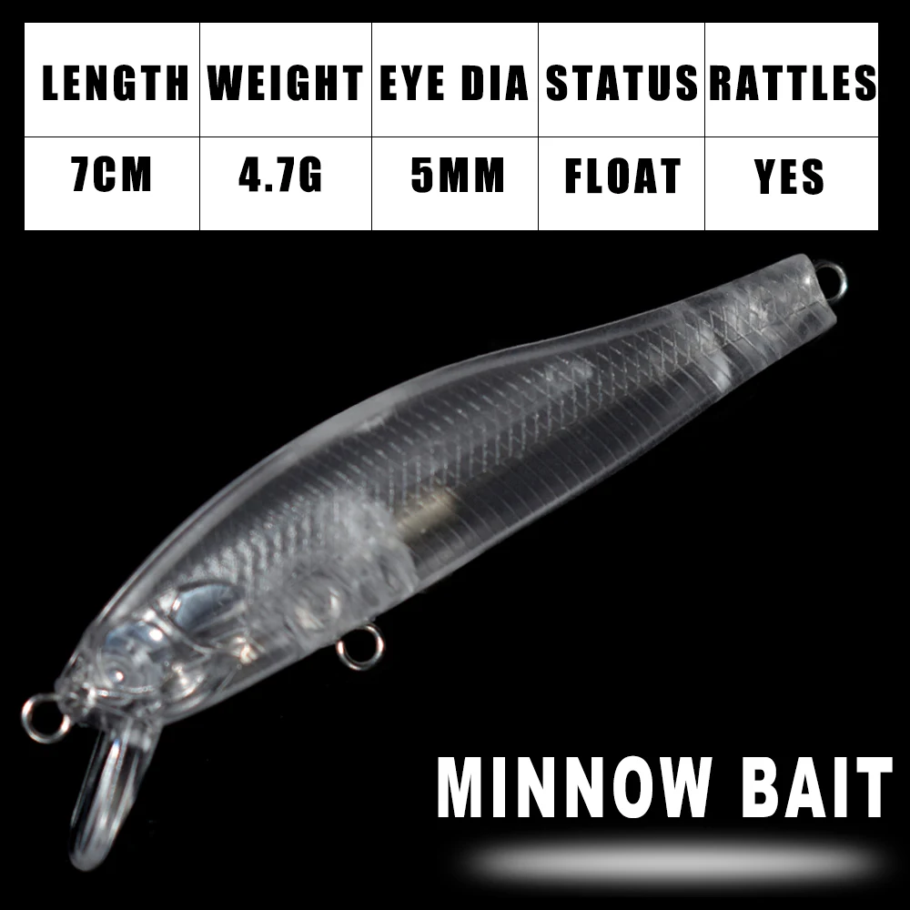 Formato minnow 7 cm, peso ligero para lance y recuperación