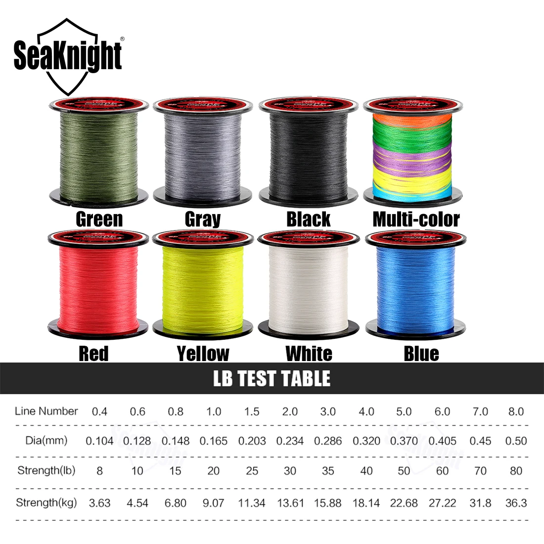 SEAKNIGHT Línea trenzada PE para pesca marina - imagen 2