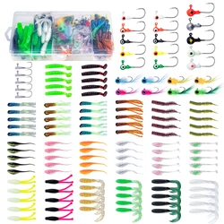 Goture kit de señuelos suaves jig head de vinilo con anzuelos