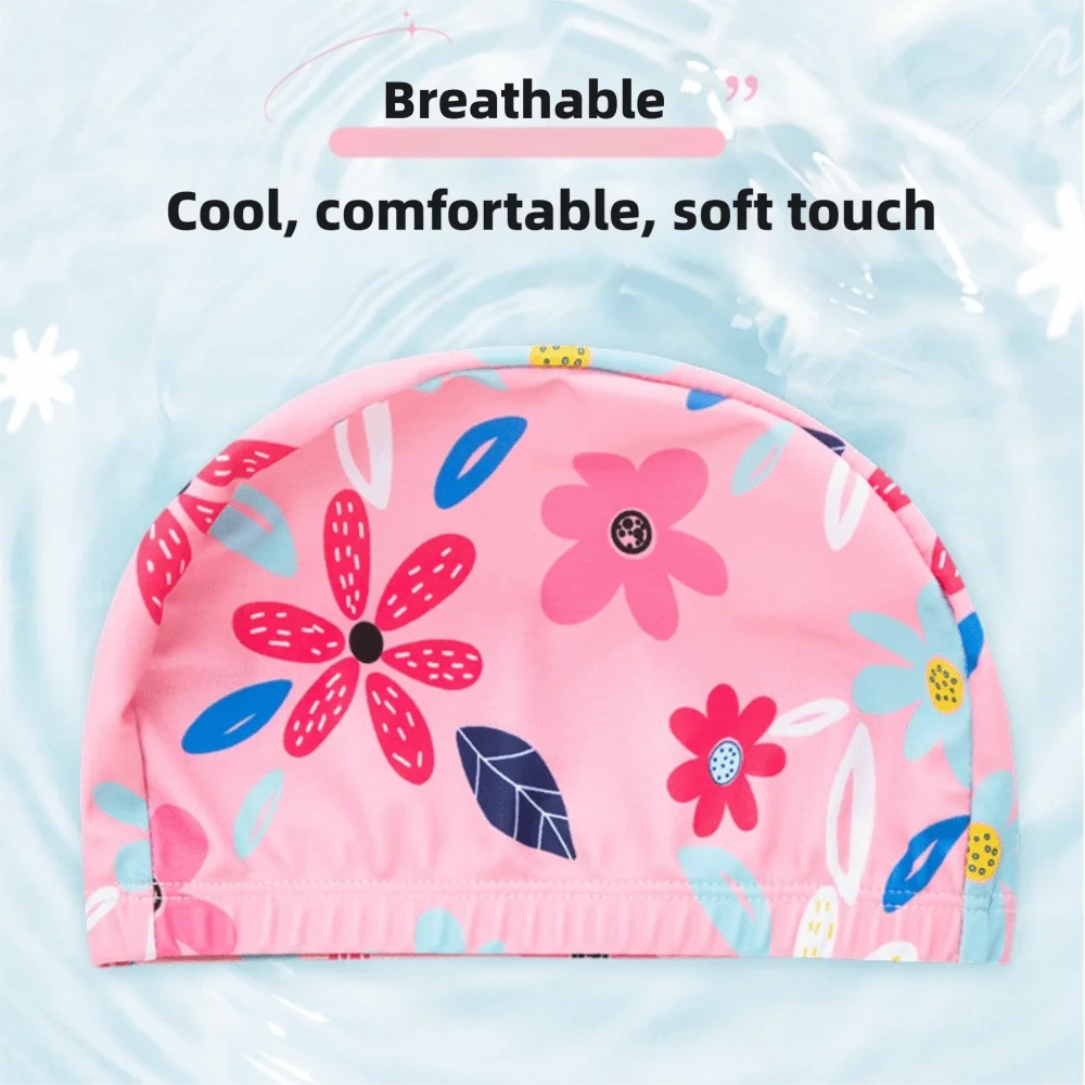Gorro de natación infantil impermeable de poliéster con dibujos - imagen 2