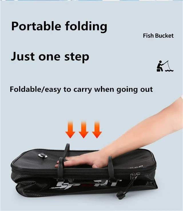 Cubo de pesca plegado para almacenamiento