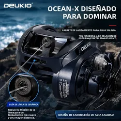 Carretes de pesca DEUKIO – alta velocidad para agua dulce y salada