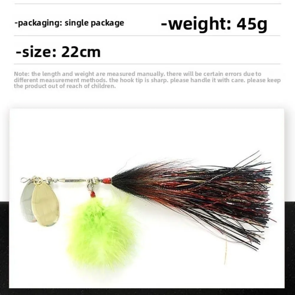 Spinnerbait Bucktail Design giratorio metálico sedoso - imagen 2