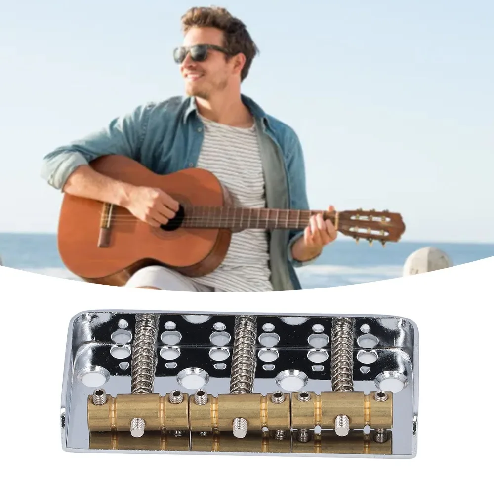 Puente Telecaster metálico plateado para guitarra, repuesto - imagen 2