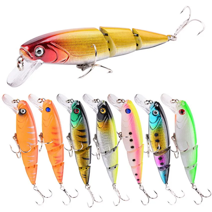 Crankbait de lubina duro seccionado con ojos 3D y pececillo - imagen 5