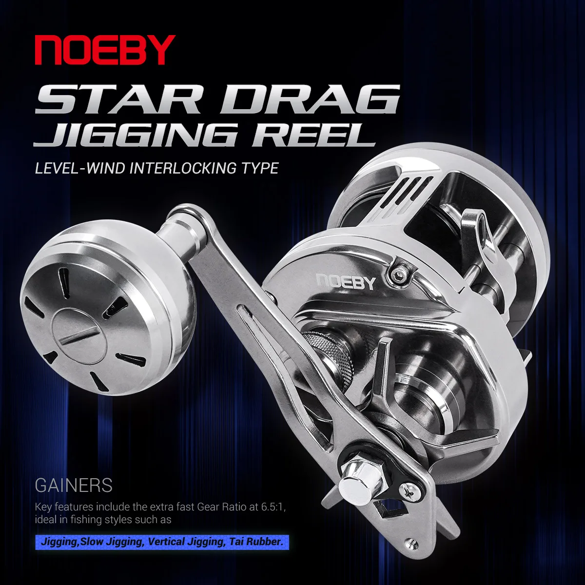 Carrete Baitcasting Noeby-Light para jigging metal, freno estrella - imagen 3