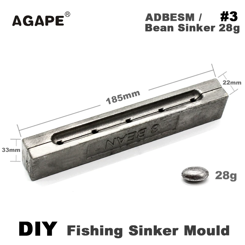 Agape molde de plomo tipo frijol para pesca de fundición - imagen 2
