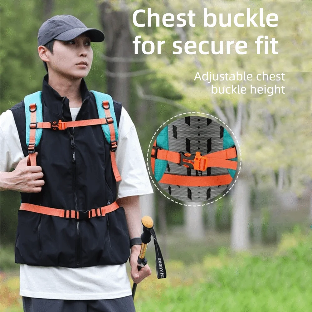 Mochila impermeable ligera con compartimentos y panel reflectante - imagen 3