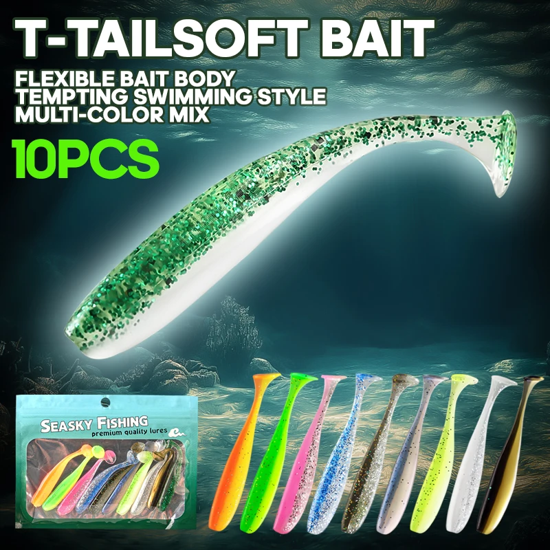 TAIYU señuelos de pesca blanda Swimbait cola en T – gusano artificial - imagen 3