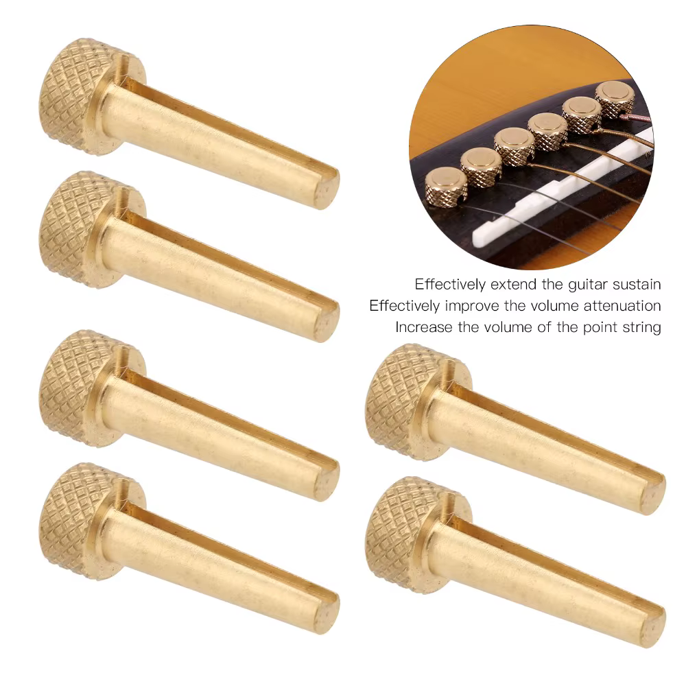 Púas de Puente Doradas para Guitarra Acústica – Pack de 6 Piezas en Cobre - imagen 3