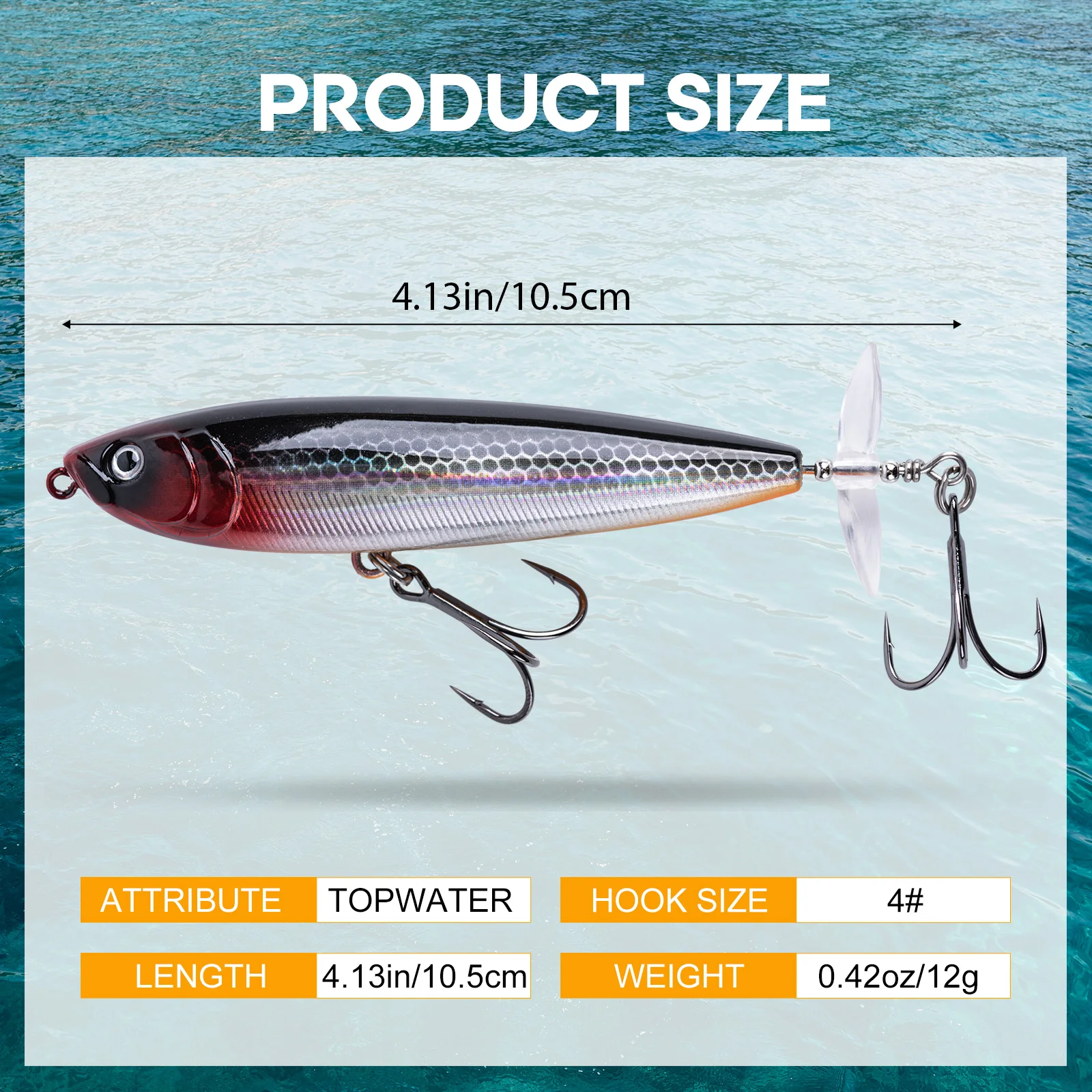 Goture plopper topwater flotante con cola giratoria para lucio - imagen 5