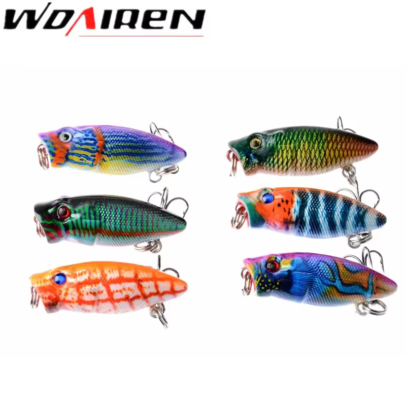 Popper mini realista con plumas – Señuelo superficie 3,5cm - imagen 2