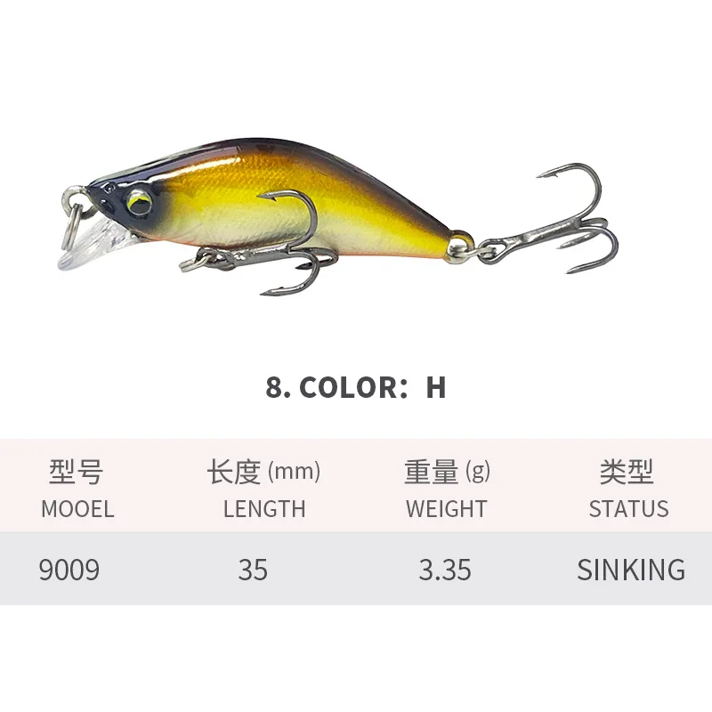 Señuelo Minnow hundimiento – Cebo duro plástico con natación realista - imagen 4