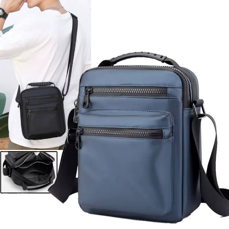 Bolso bandolera de pesca con cremallera y portaaparejos