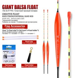 Kit flotadores de balsa con tubos y ganchos para pesca en agua dulce
