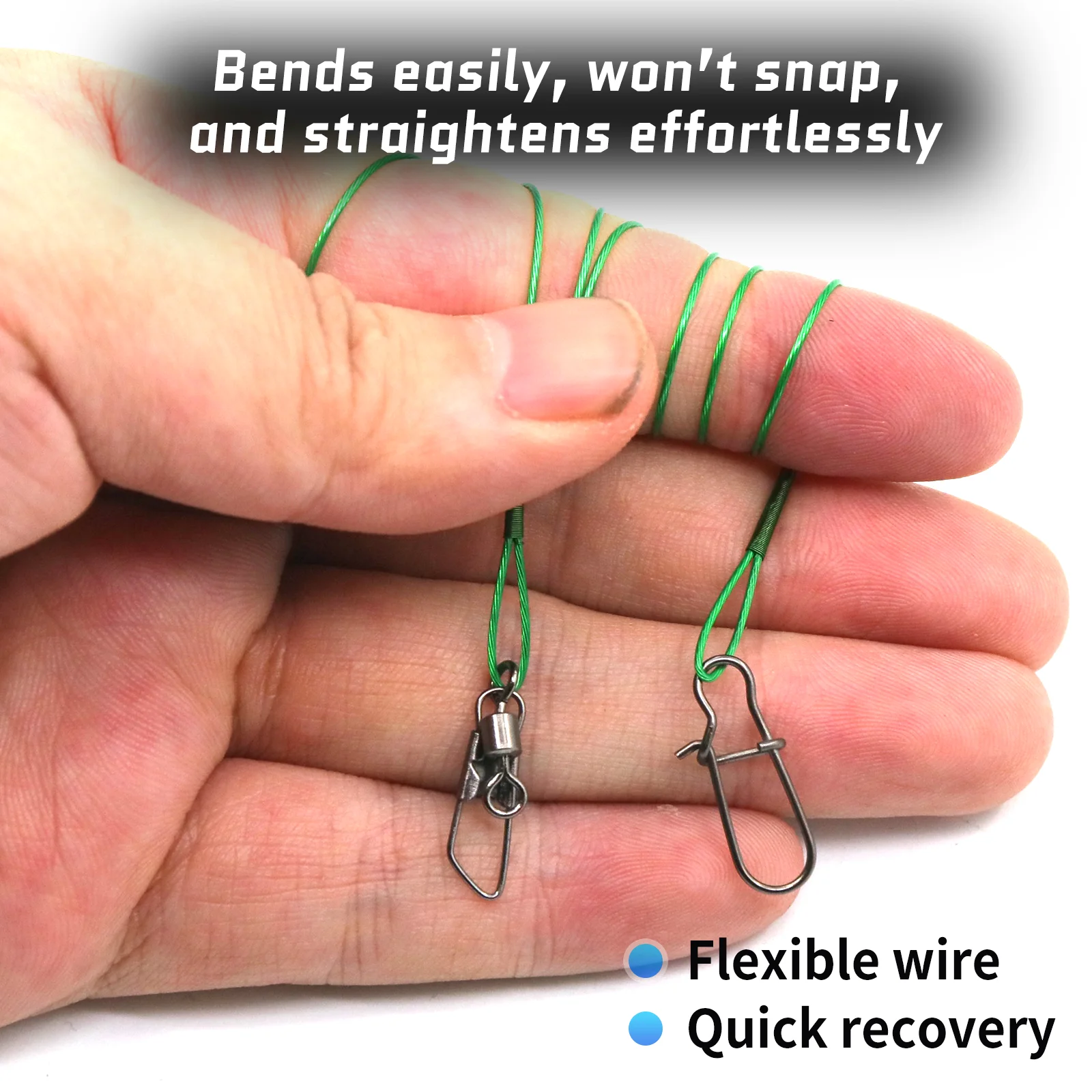 FishTrip Duo Lock de cable de acero con eslabones giratorios - imagen 3
