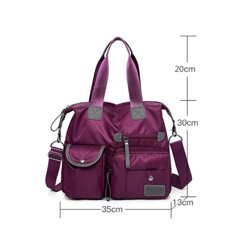 Bolso tote de nailon impermeable con diseño casual
