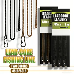 Línea leadcore para carpa camuflaje verde/marrón con aparejos