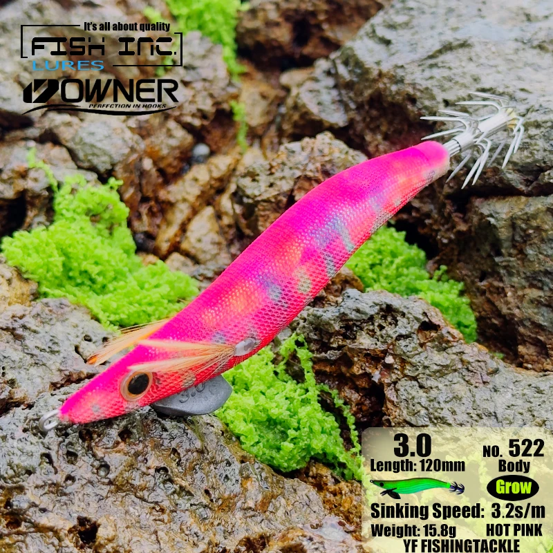FISH INC Jigs de calamar 3,0 EGI - Señuelo de madera - imagen 2