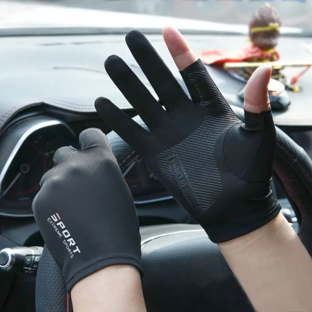 Guantes de pesca anti-UV Seda de Hielo transpirables 5 dedos - imagen 5