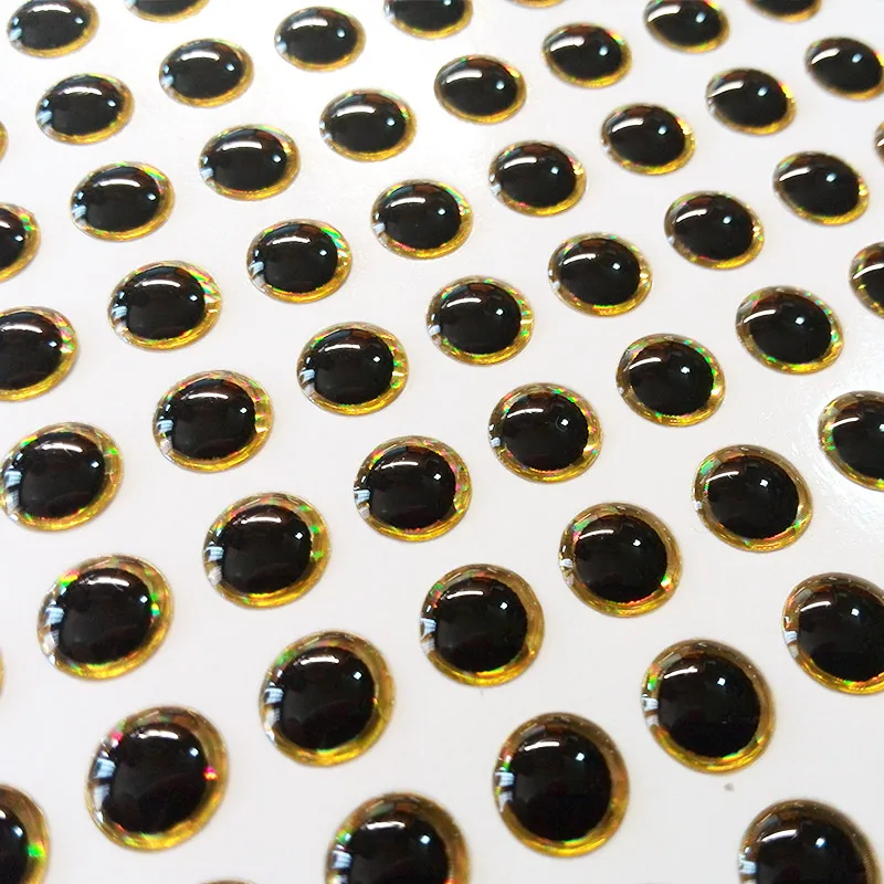 Ojos de señuelo 3D con pupila negra – Rojo, oro y plata - imagen 3
