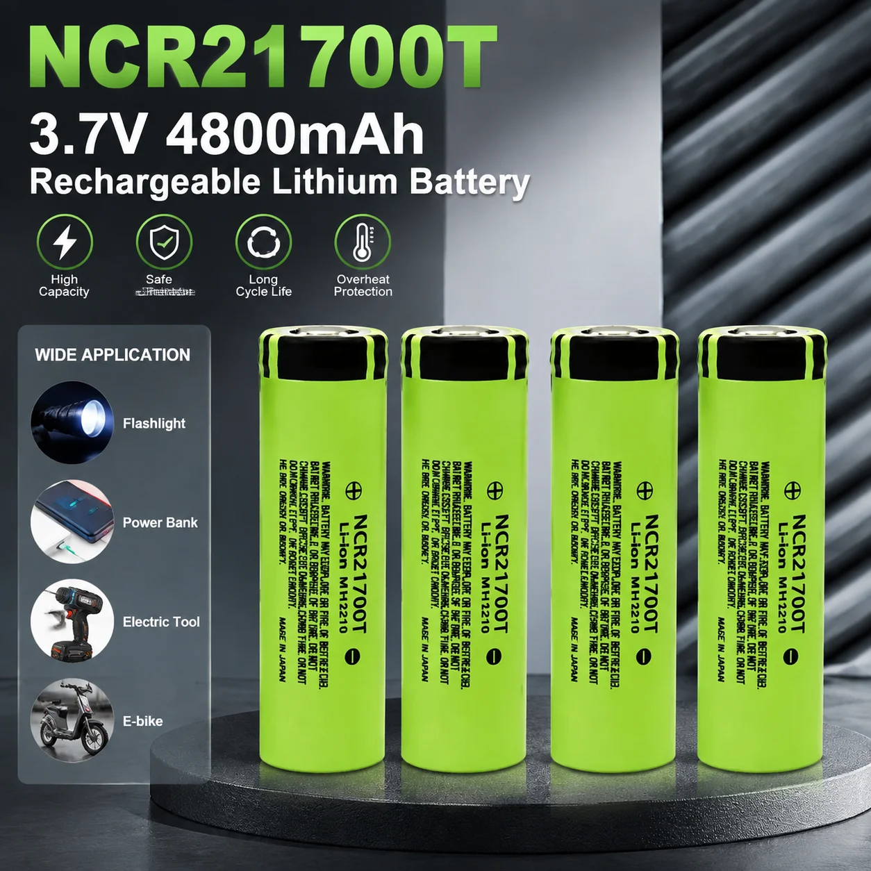 Batería Litio Recargable 21700 para Linterna – 3.7V 4800mAh - imagen 5
