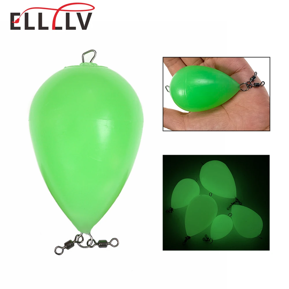 Flotador verde luminoso Elllv en agua