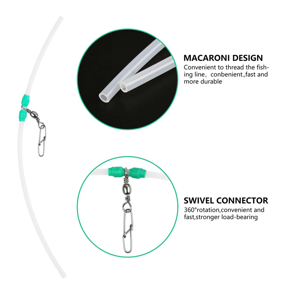 Tubo antienredos para pesca de carpa con emerillón y conector de montaje - imagen 4