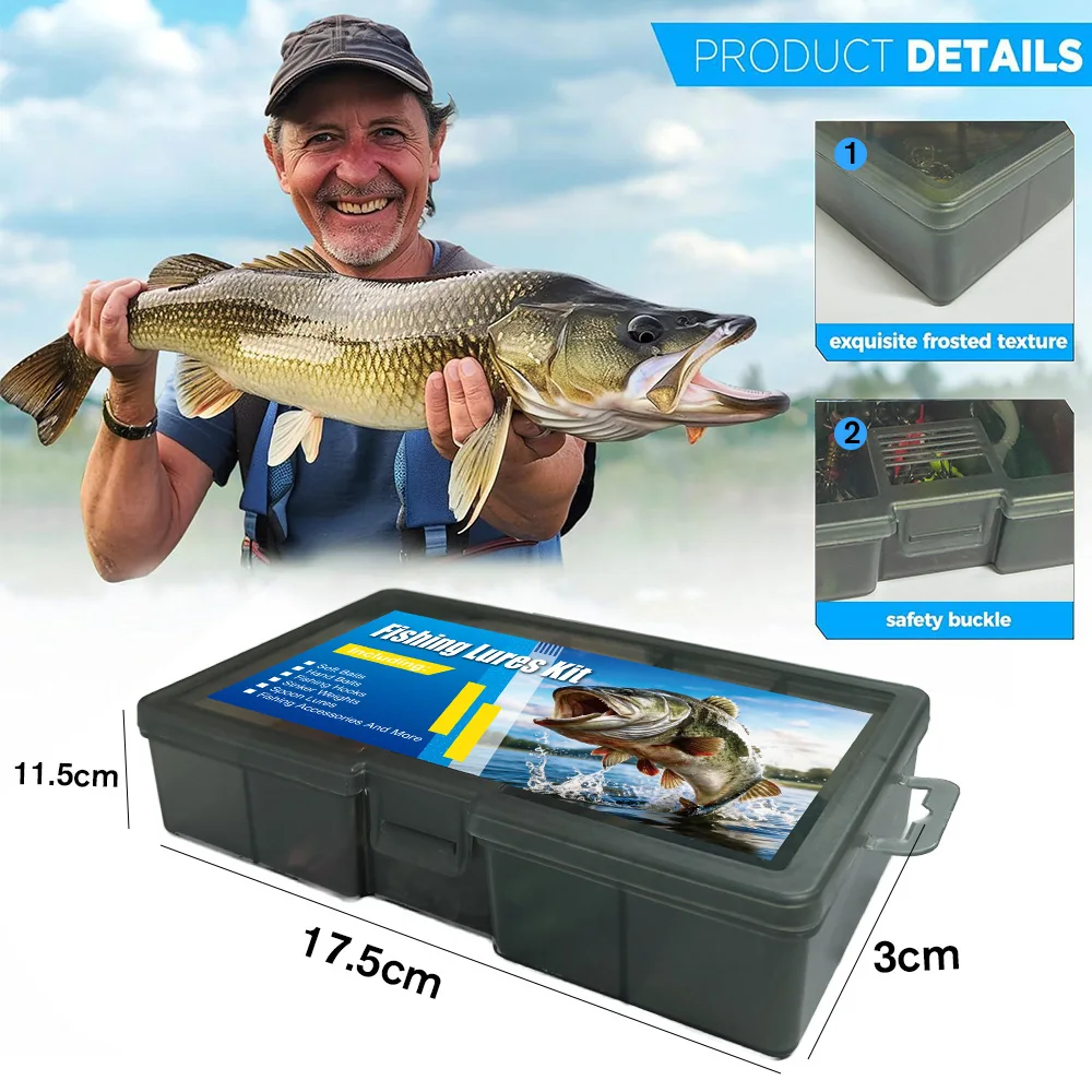 Kit de pesca con señuelos y anzuelos para lubina, trucha y lucio - imagen 2