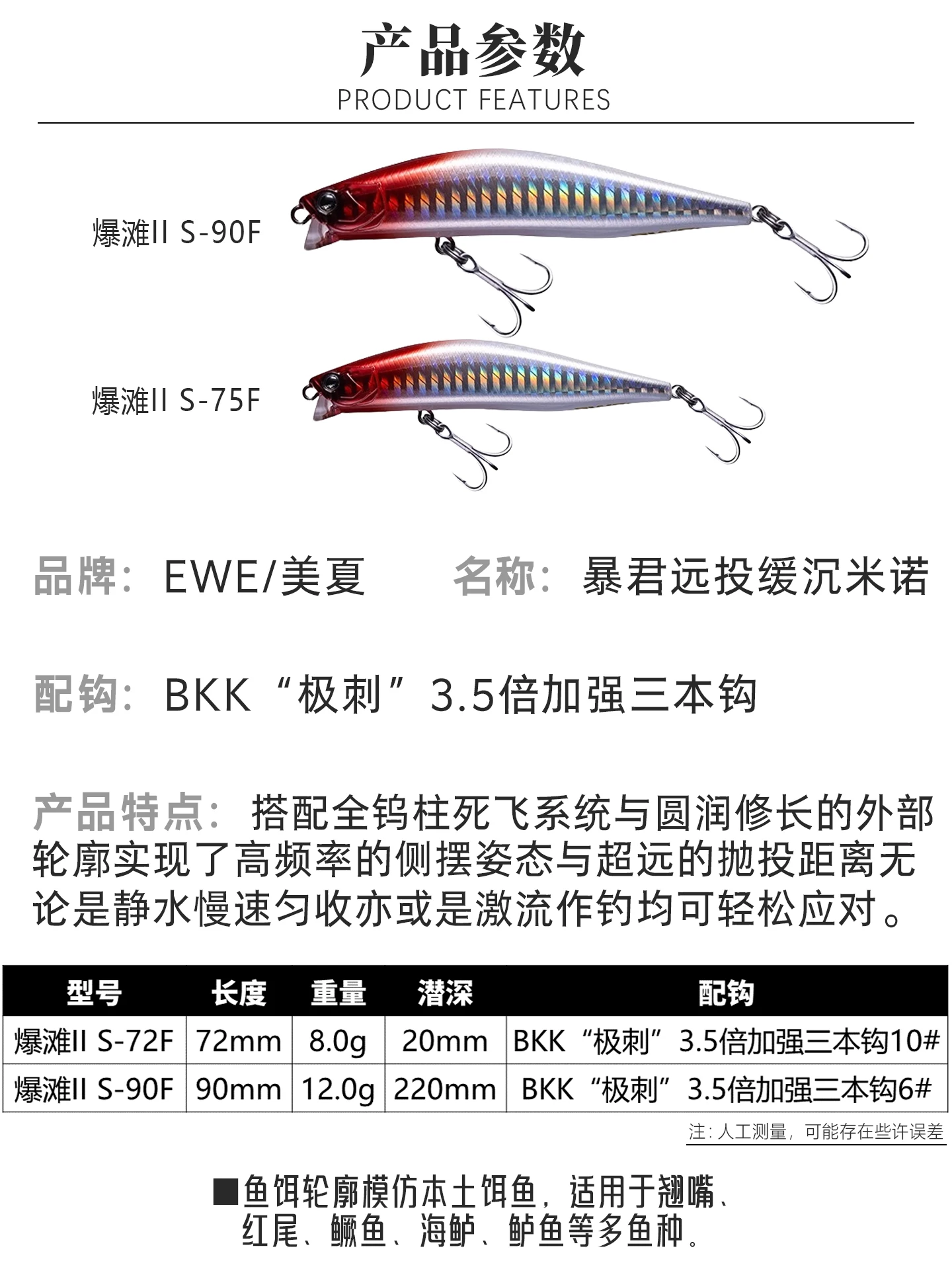 Cebo Superficie Meixia EWE Beach Bursting Mino – Lubina - imagen 4