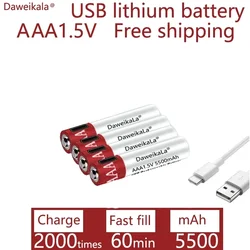 Batería recargable AAA USB para mando a distancia ratón inalámbrico