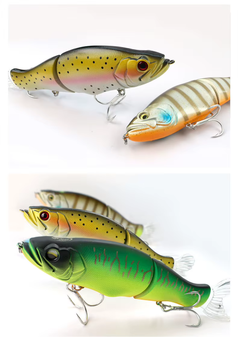 Señuelo Balam para pesca en agua dulce con articulación
