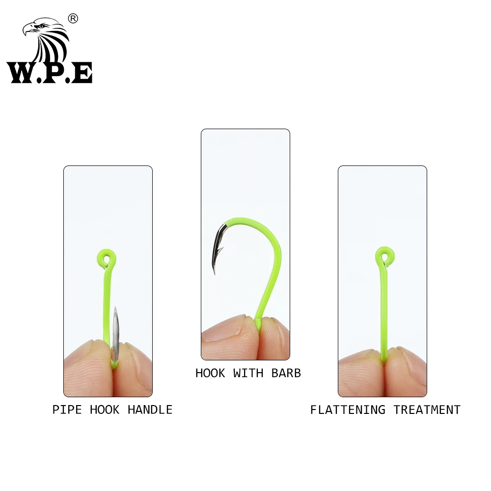 Anzuelos para carpa W.P.E – Acero carbono, ojal ancho y púas - imagen 3