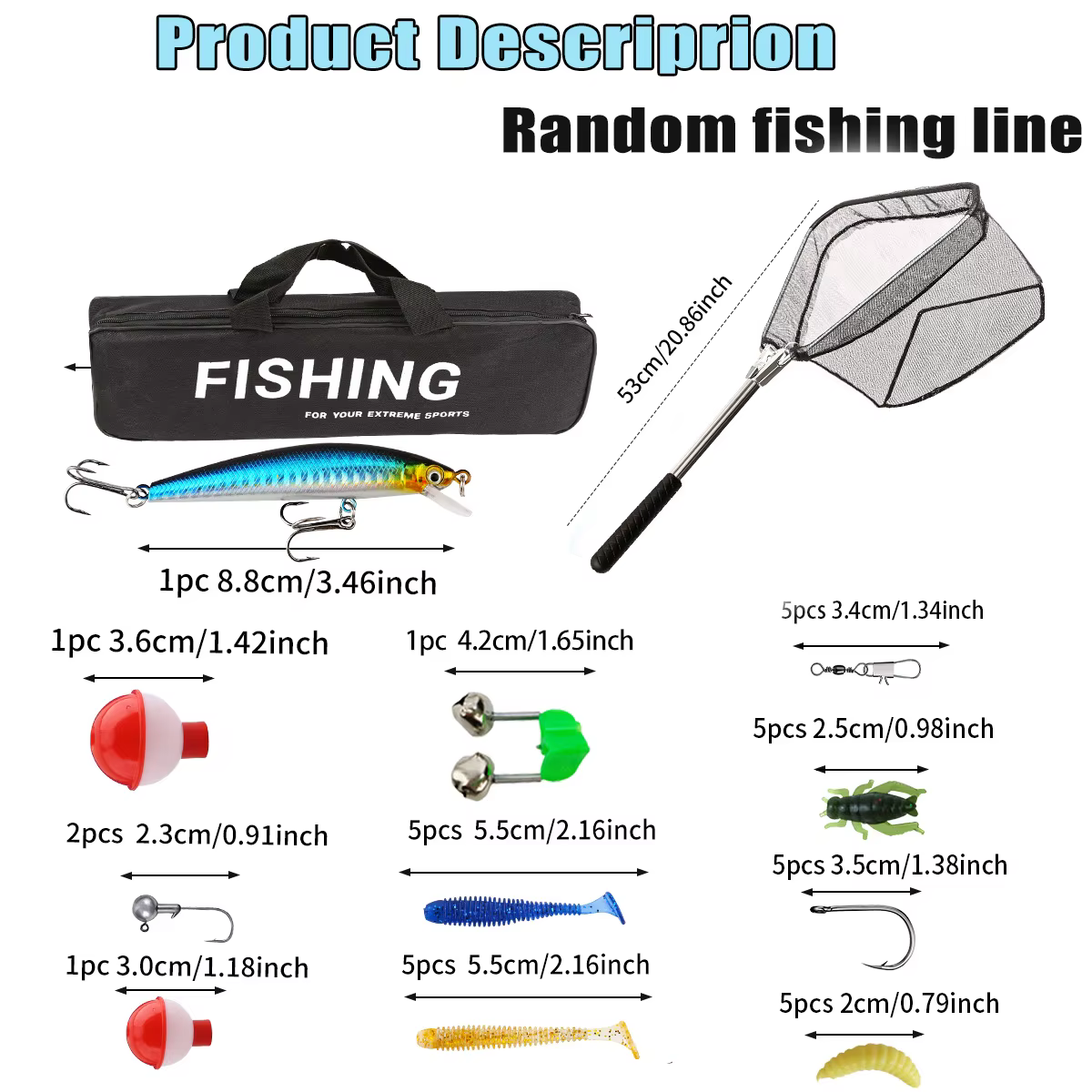 Caña Telescópica Kit Pesca Completo con Carrete y Señuelos - imagen 2