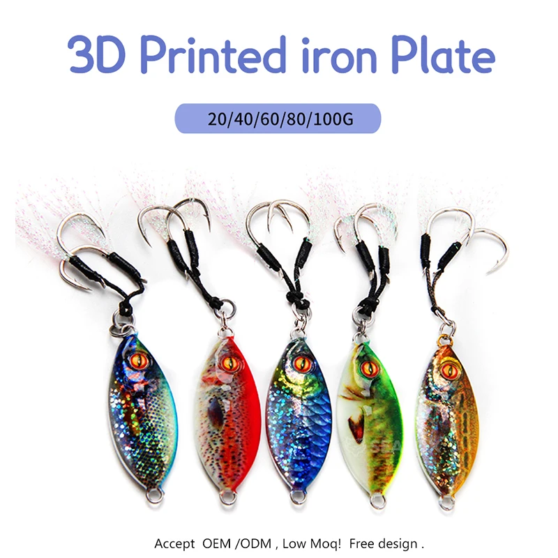 Plantilla jigging luminosa de metal con gancho – Cebo plomo 30‑80 g - imagen 4