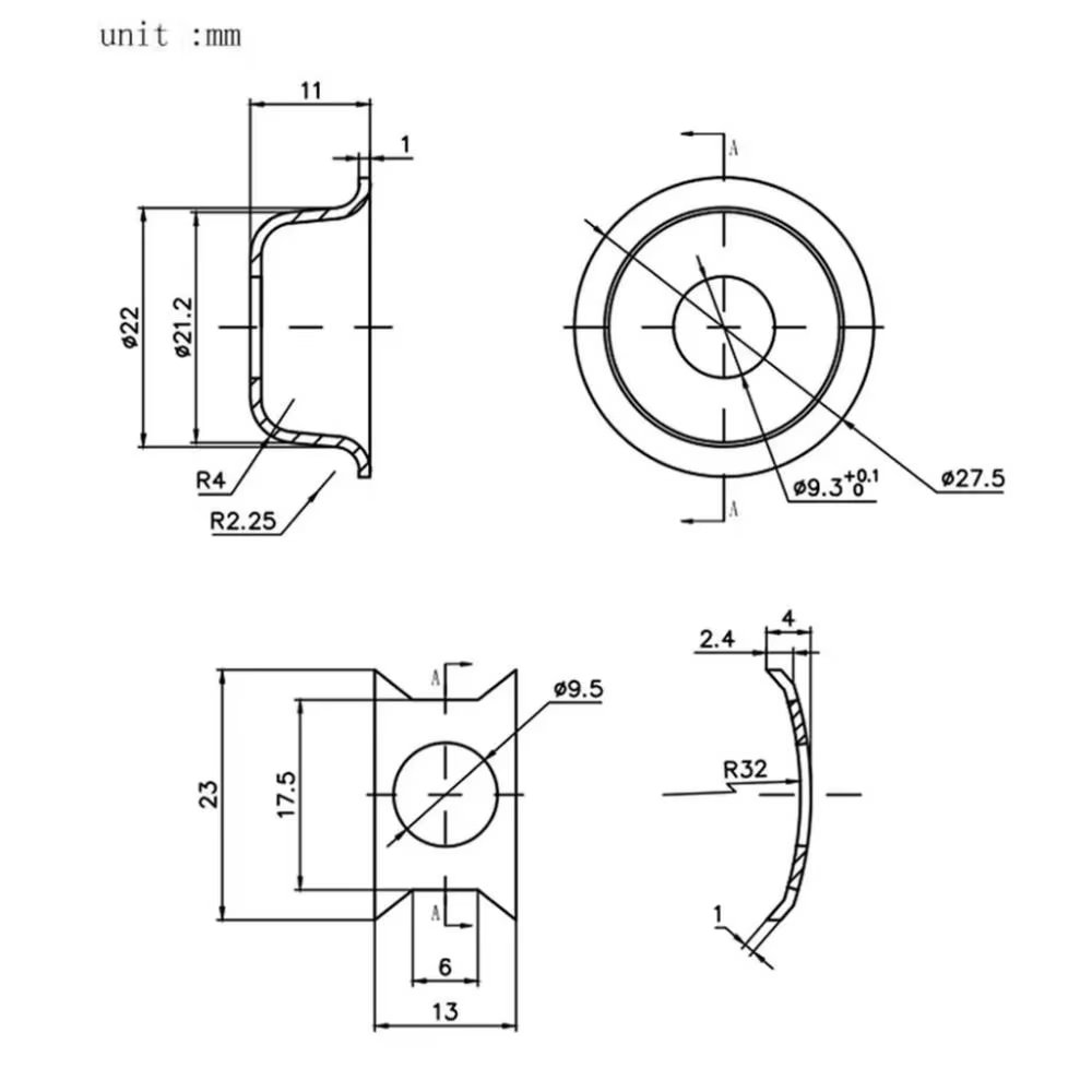 Conector de salida para guitarra eléctrica en acabado metálico