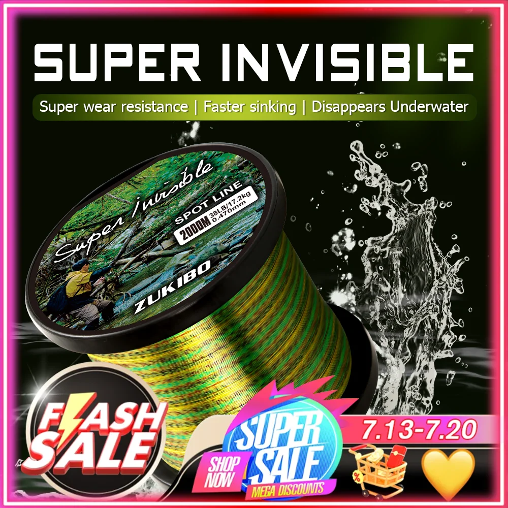 Sedal ZUKIBO nailon invisible fluorocarbono para carpa