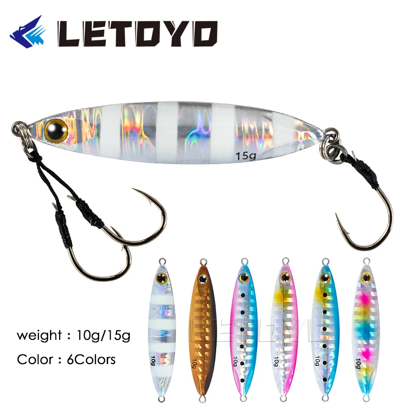 LETOYO Señuelo de lubina metálico con anzuelos – para lucio y perca - imagen 3
