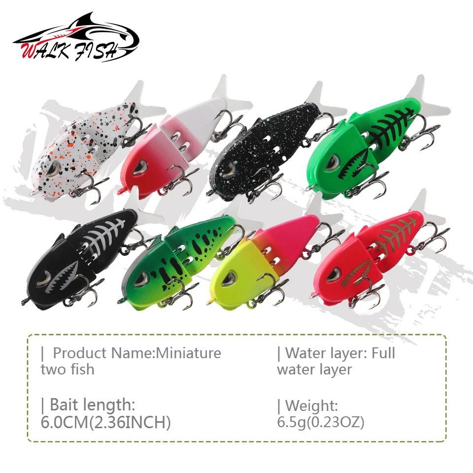Señuelo WALK FISH de hundimiento lento con ojos 3D y PVC - imagen 5