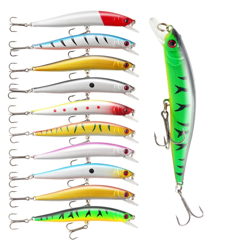 Señuelo Minnow Wobbler Swimbait Crankbait con ojos 3D - imagen 5