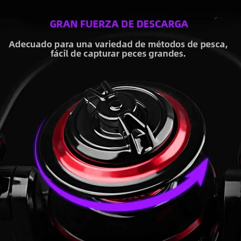 Carrete DEUKIO 2000-7000 de pesca – fuerte arrastre metálico - imagen 5
