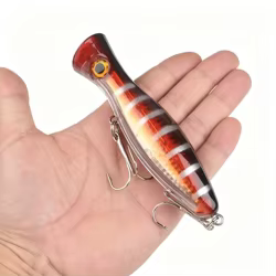 Popper flotante grande de plástico duro para superficie y trolling