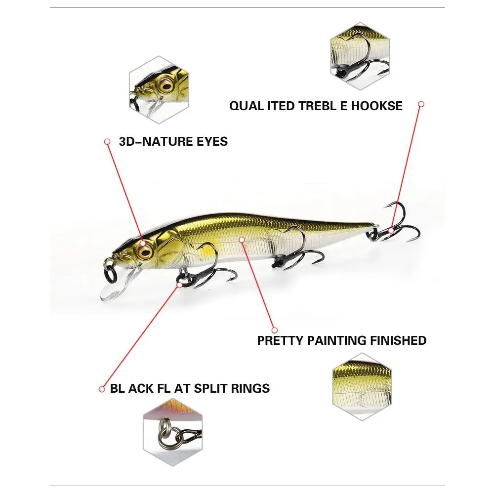 Anzuelos anticorrosión y perfil de minnow