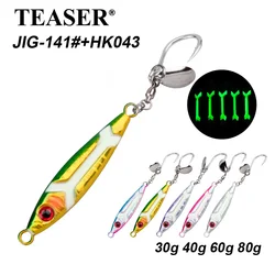 Teaser J141 Jigbait metálico luminoso – Hundimiento rápido