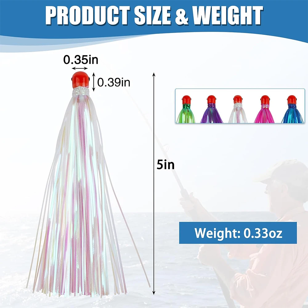 Teaser Jig Head Mylar Flash Bucktail para pesca de agua salada - imagen 2