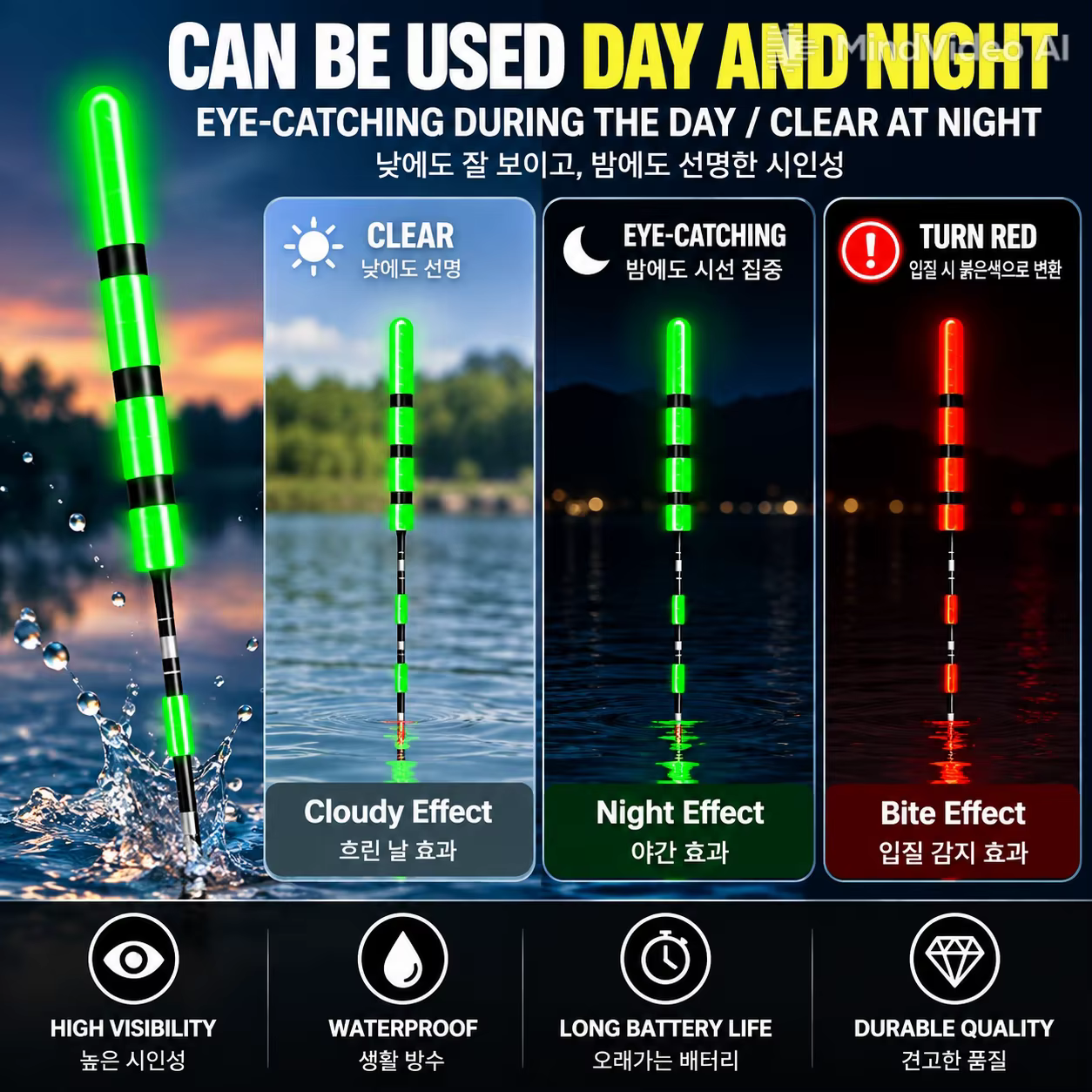 Flotador electrónico con sensor de gravedad automático – Luz para pesca nocturna - imagen 4