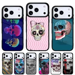 Funda iPhone con calavera a rayas – carcasa trasera resistente