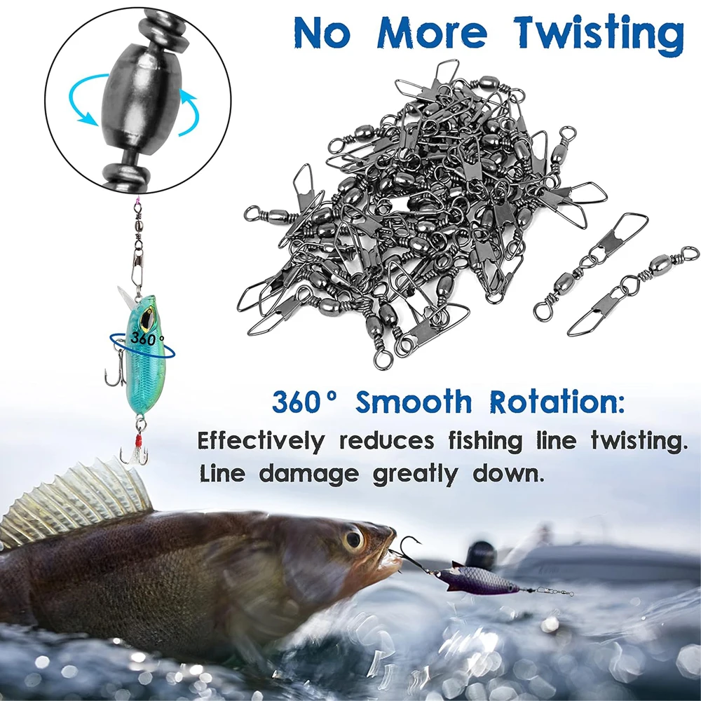 Esmerillones con mosquetón y broche para aparejos de pesca - imagen 4