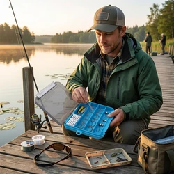 Caja de pesca portátil estanca de ABS para señuelos y anzuelos